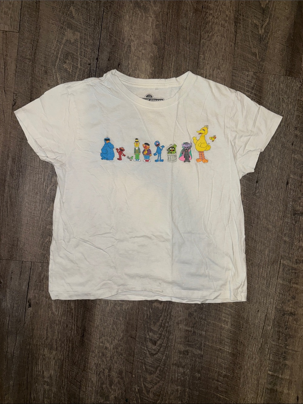 White Sesame Street Character Short Sleeve Tee
